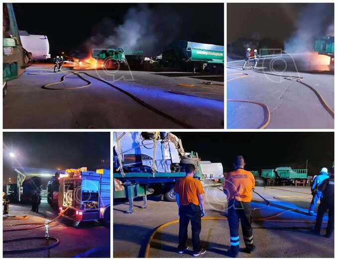 Los bomberos actuando en el lugar de los hechos/TA.